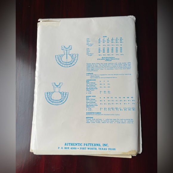 Vintage Authentic Pattern Inc Square Dancing Dress Pattern # 314 Sizes 12-14-16 - Picture 2 of 8